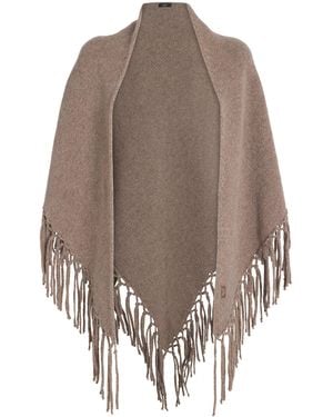 Weekend by Maxmara Virgin Wool Fringed Shawl - Brown