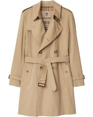 Burberry Mid-Length Kensington Heritage Trench Coat - Natural