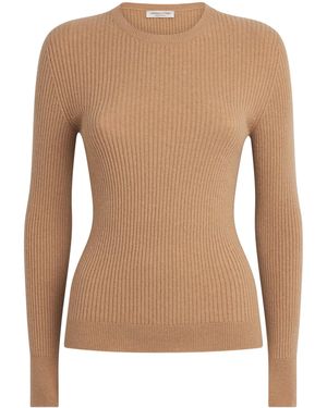 Johnstons of Elgin Cashmere Ribbed Sweater - Brown