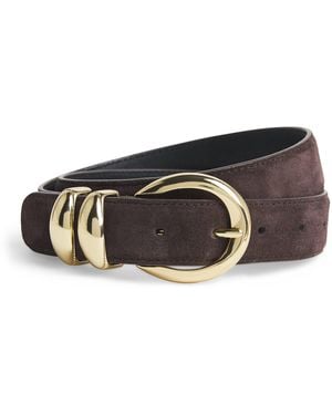 Sandro Suede Buckle Belt - Black