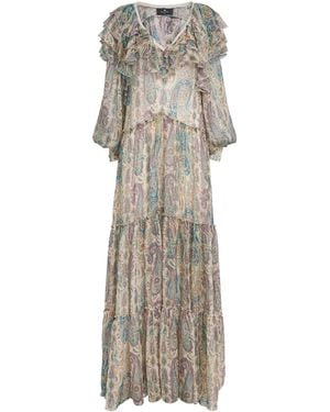 chinese dress ladies Etro Chio Ruffled Floral-Print Silk-Chiffon Dress  Runway Catalog