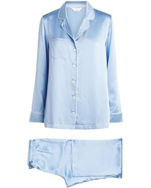 Derek Rose Silk Bailey Pyjama Set - Blue
