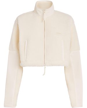 Skims Teddy Cropped Zip-Up Jacket - White