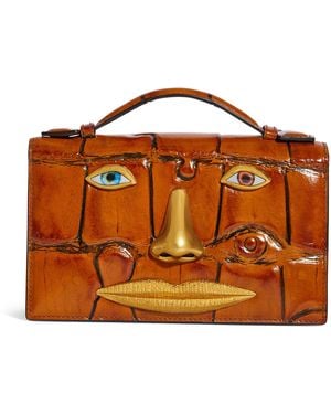Schiaparelli Face Anatomy Clutch Bag - Brown