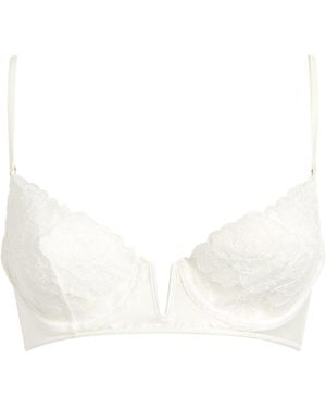 Kiki de Montparnasse Lace Fleurs Veloutées Demi Bra - White