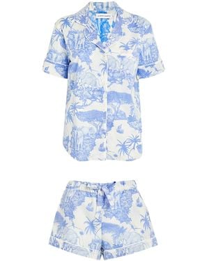 Desmond & Dempsey Short Pyjama Set - Blue