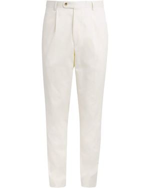 N.Peal Cashmere Stretch-Cotton Atrani Trousers - White