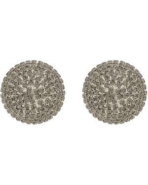 Dolce & Gabbana Crystal-Embellished Clip-On Earrings - Grey