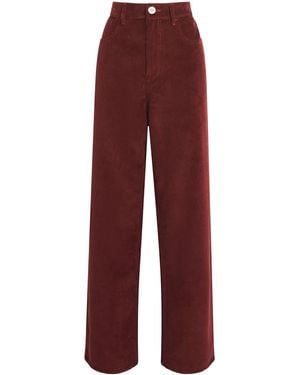 Rohe Corduroy Straight Trousers - Red