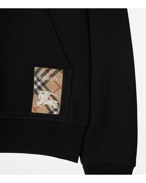 Burberry Check Label Hoodie - Black