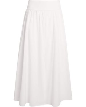 Theory Poplin Midi Skirt - White