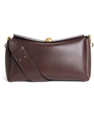 Ami Paris Medium Leather Carrousel Shoulder Bag - Brown