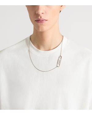 Givenchy Brass Safety Pin Necklace - White