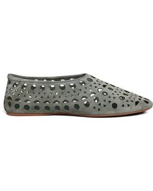 Alaïa Suede Vienne Ballet Flats - Grey