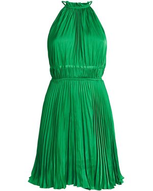 Maje Pleated Mini Dress - Green