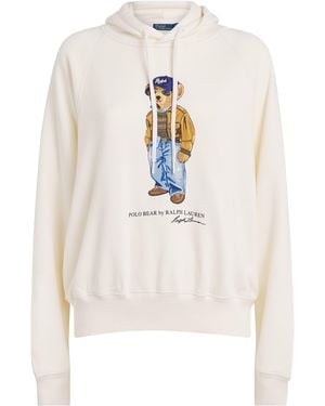 Polo Ralph Lauren Cotton-Blend Polo Bear Hoodie - White