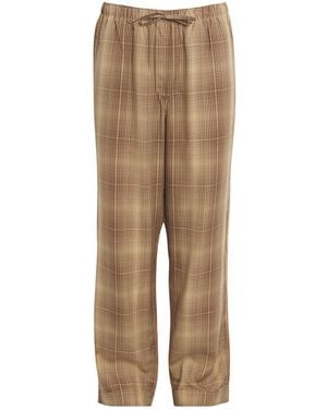 CDLP Poplin Check Pyjama Trousers - Natural