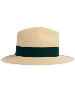 dunhill Straw Trilby Hat - Green