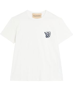 Valentino Garavani Cotton Monogram T-Shirt - White