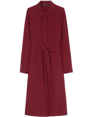 Marina Rinaldi Silk Nuccia Shirt Midi Dress - Red