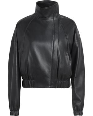Vince Asymmetric Lambskin Jacket - Black