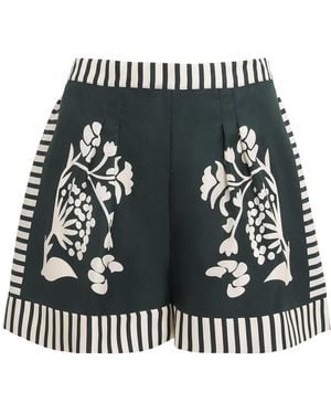 Eres Silk Floral Arjun Shorts - Black