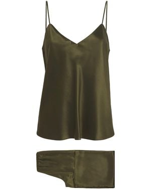 Olivia Von Halle Silk Bliss Pyjama Set - Green