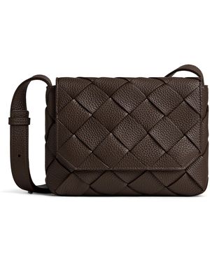 Bottega Veneta Leather Intrecciato Diago Cross-Body Bag - Brown