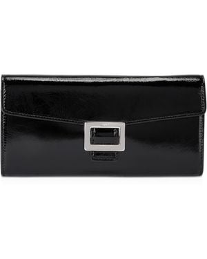 Roger Vivier Patent Leather Belle Vivier Wallet On Chain - Black