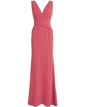 Zuhair Murad V-Neck Criss-Cross Gown - Pink