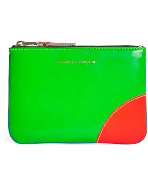 Comme des Garçons Small Leather Super Fluo Pouch - Green