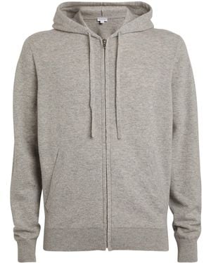 Sunspel Cashmere Zip-Up Hoodie - Grey