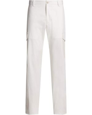 BOSS Cotton-Silk-Blend Cargo Trousers - White