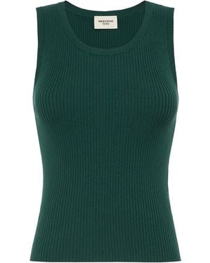 Weekend by Maxmara Rib-Knit Tank Top - Green