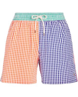 Polo Ralph Lauren Seersucker Check Traveller Swim Shorts - Red
