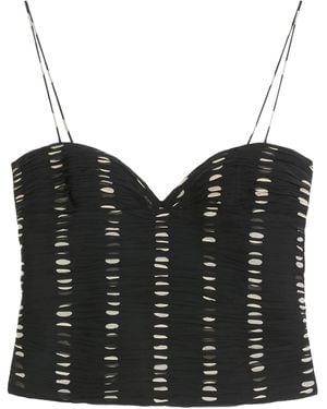 Valentino Silk Polka-Dot Top - Black