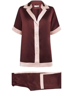 Olivia Von Halle Silk Tilda Pyjama Set - Red