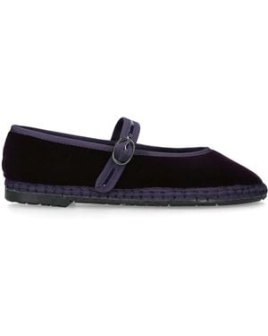 Flabelus Velvet Pierre Mary Janes - Black