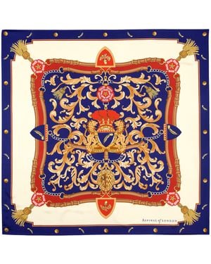 Aspinal of London Silk Signature Scarf - Blue