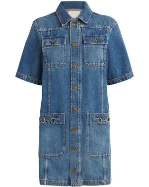 Ulla Johnson Denim The Painters Mini Dress - Blue