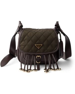 Prada Re-Nylon And Leather Corsaire Shoulder Bag - Black