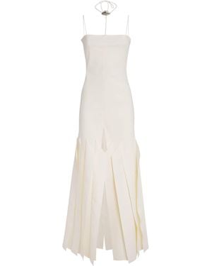 A.W.A.K.E. MODE Lip Choker Maxi Dress - White