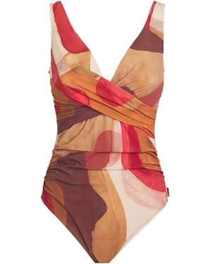 Shan Printed Classic Swimsuit - Red