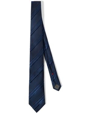 Brunello Cucinelli Silk Regimental Stripe Tie - Blue