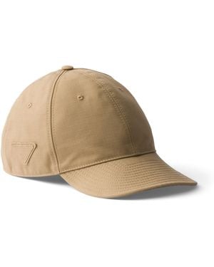 Prada Cotton Ripstop Baseball Cap - Natural