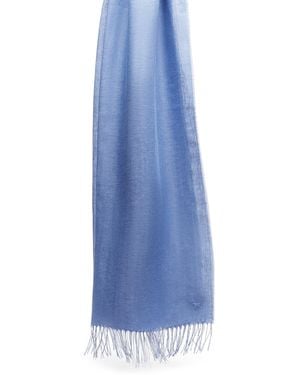 Weekend by Maxmara Linen Fringe-Trim Scarf - Blue