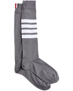 Thom Browne 4-Bar Over-Calf Socks - Gray