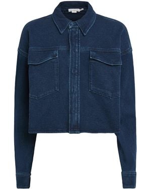 GOOD AMERICAN Cotton Cropped Jeanius Jacket - Blue