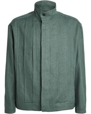 IM MEN Tough Linen Pleated Jacket - Green