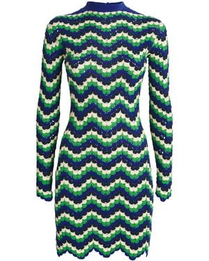 Escvdo Organic Cotton Crochet Victoria Mini Dress - Green